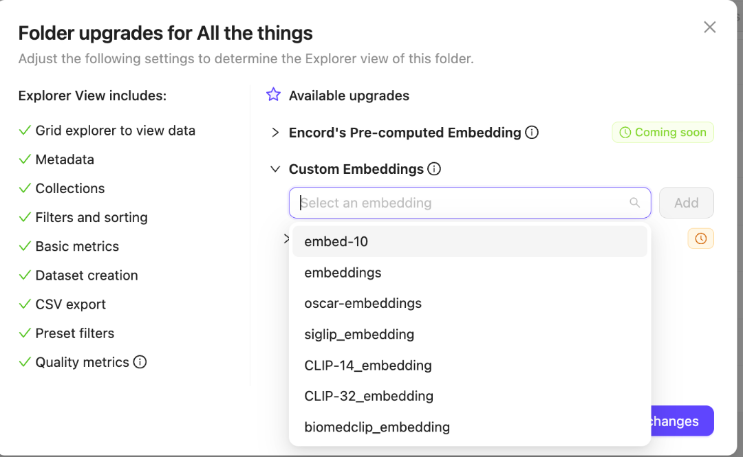 Select Custom Embeddings