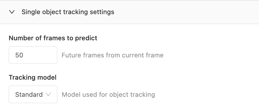 Single object tracking settings single object tracking settings