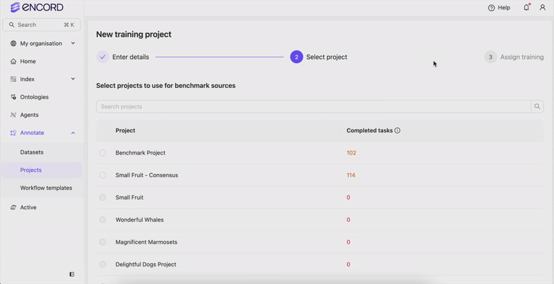 Select Benchmark Project