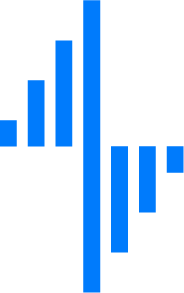 Backboard mark — blue vertical bars on a black field