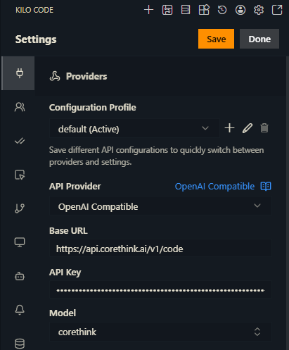KiloCode Settings Configuration