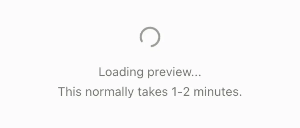 Loading Preview Screen