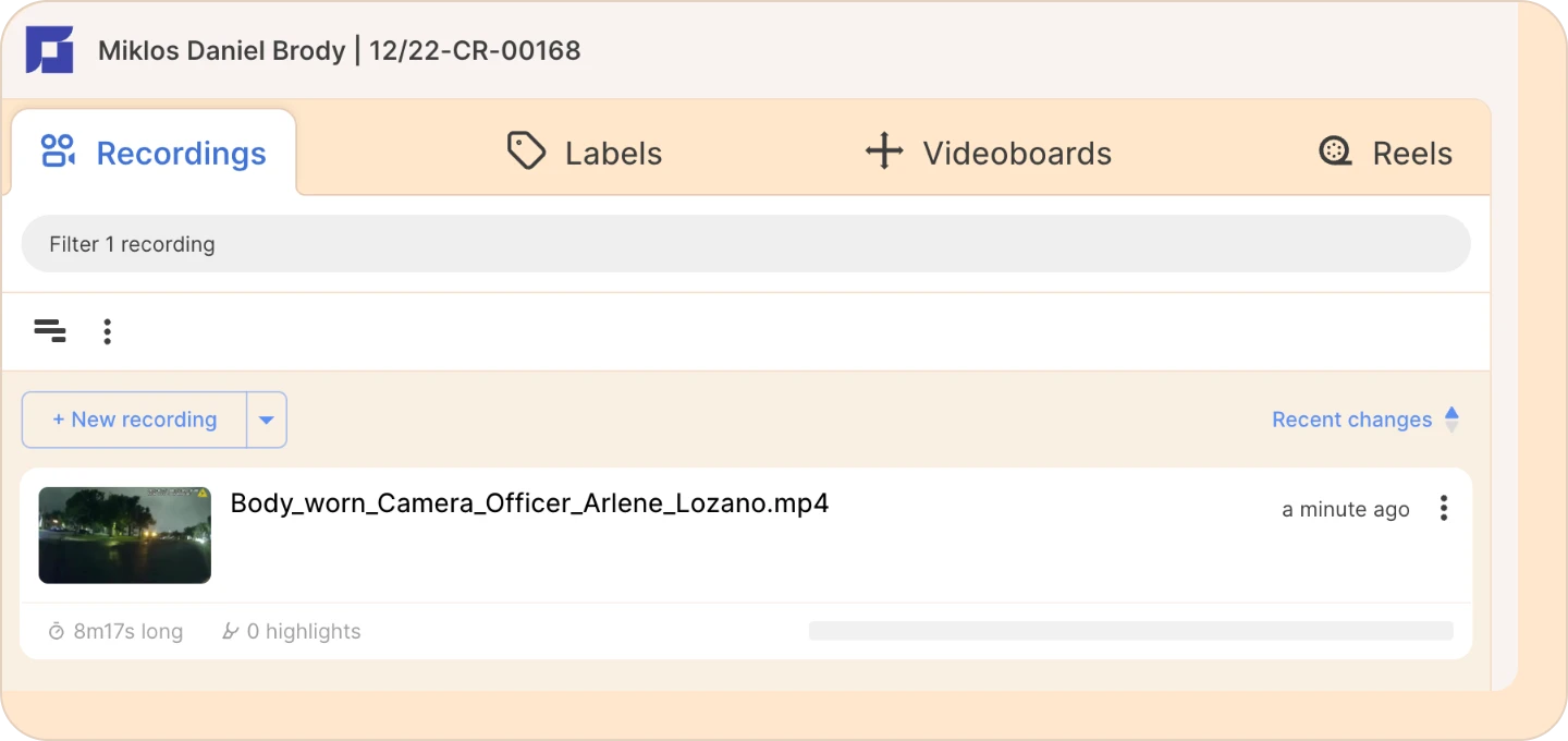 Space to upload your recording