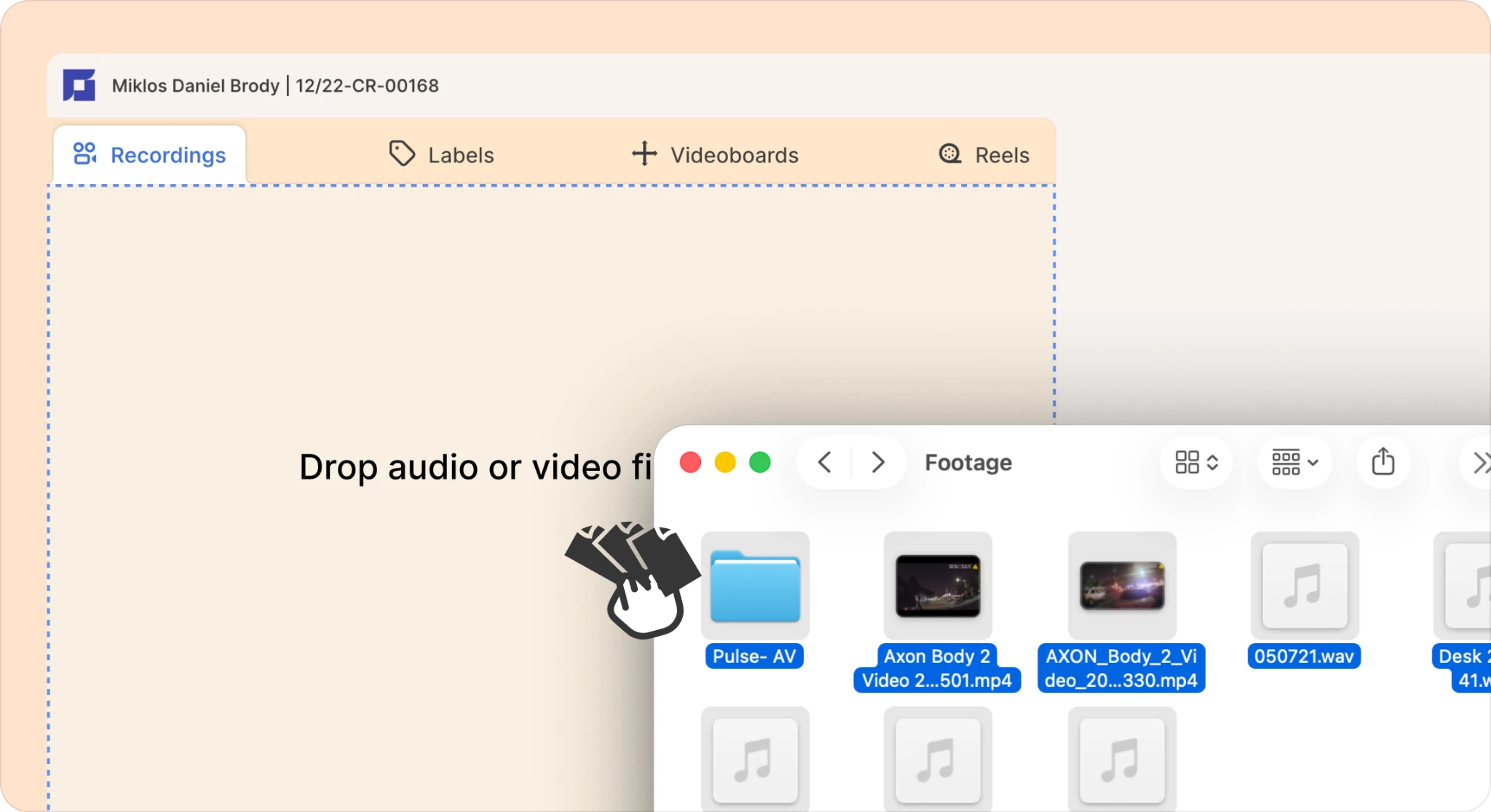 dragging and dropping files in to the sidebar
