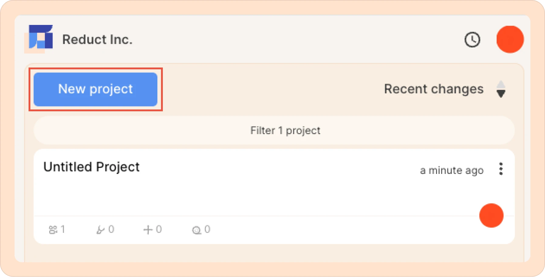 Click on new project to import recording