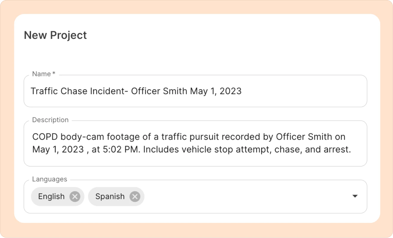add name and description to projects