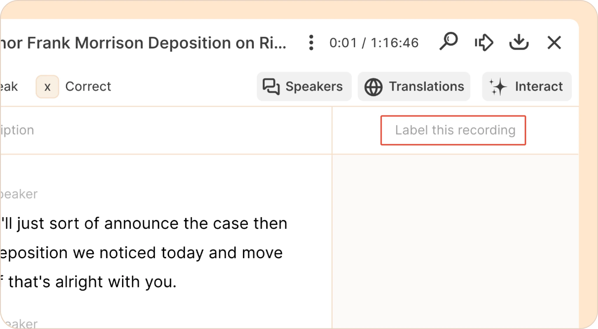 label this recording functionality in Reduct