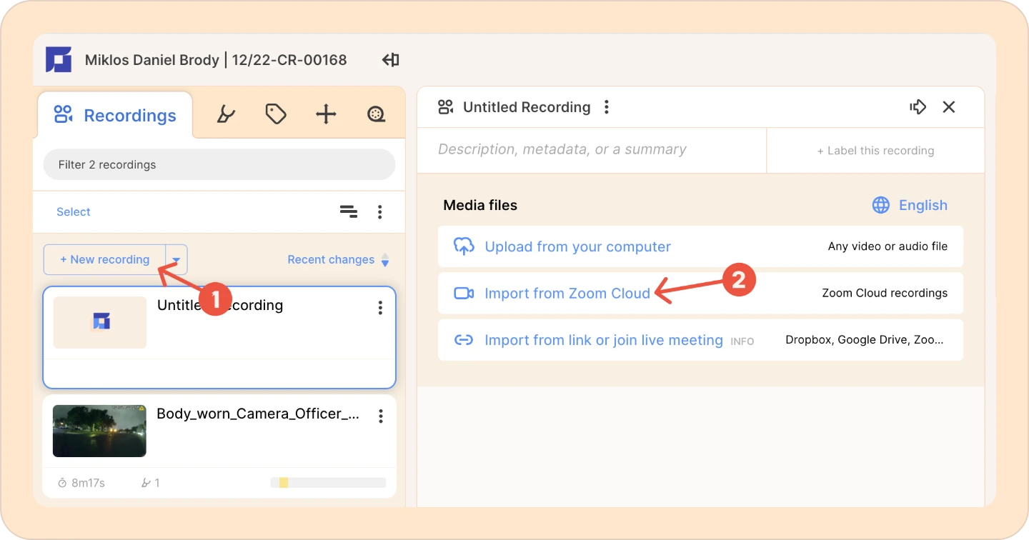 importing from Zoom cloud to Reduct