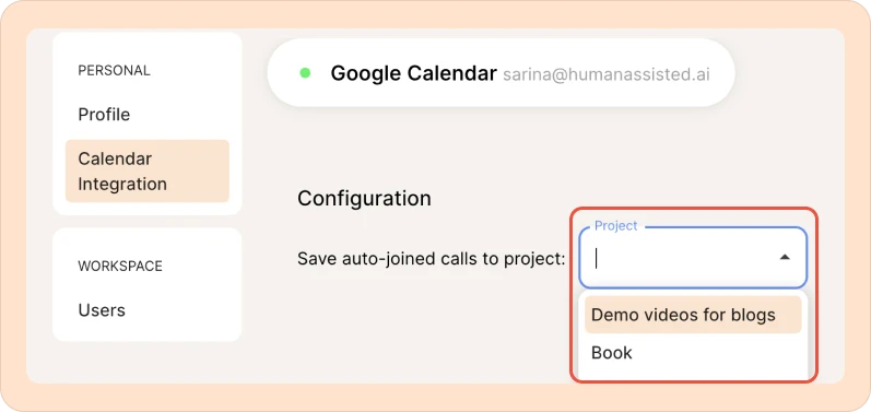 how to set a default project for live capture