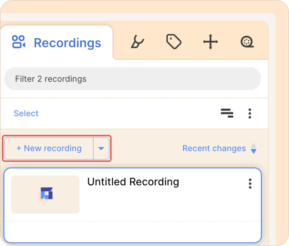 new recording button in Reduct