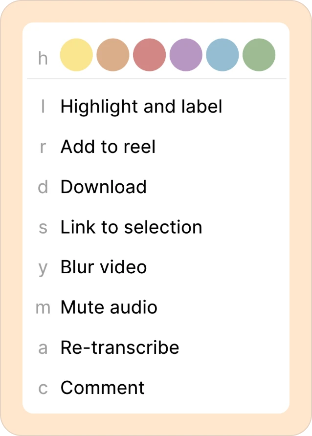 Selecting the transcript and clicking on see more to reveal more options