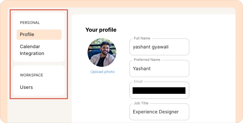 Editor's accessibility options in profile.