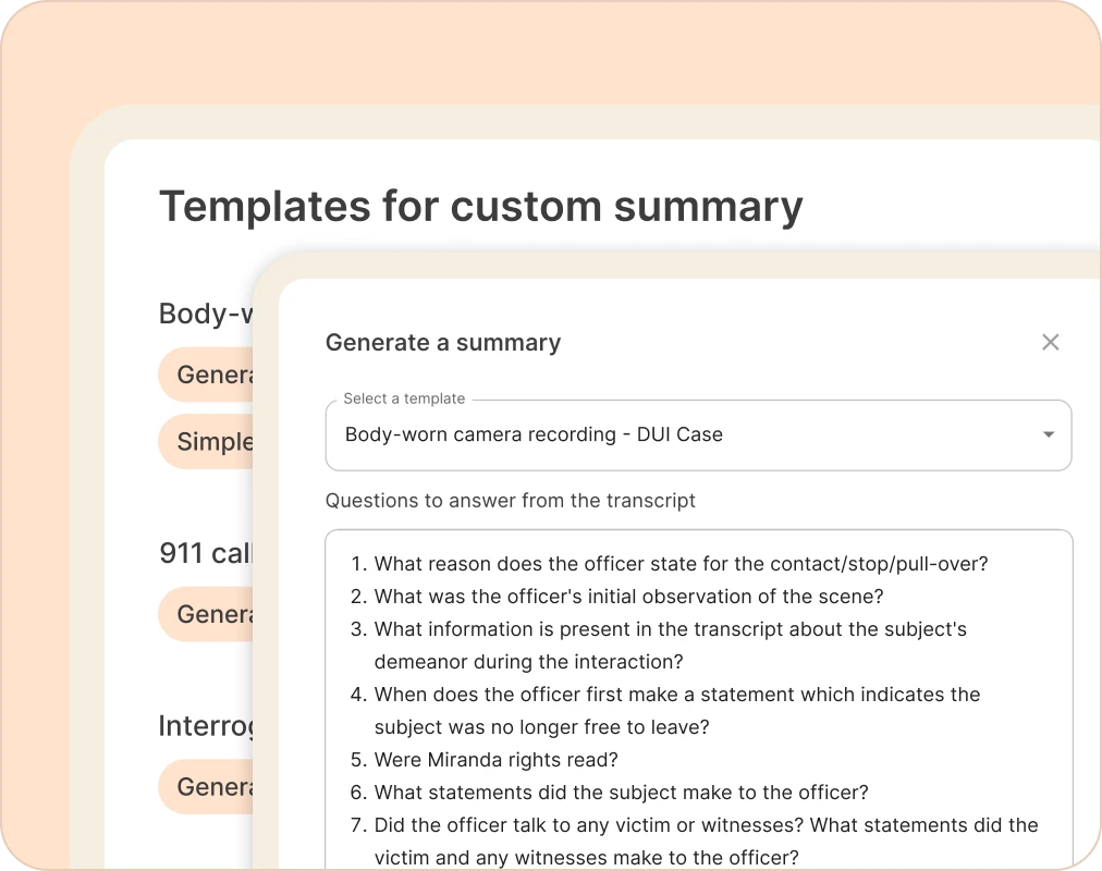 templates for summary in Reduct