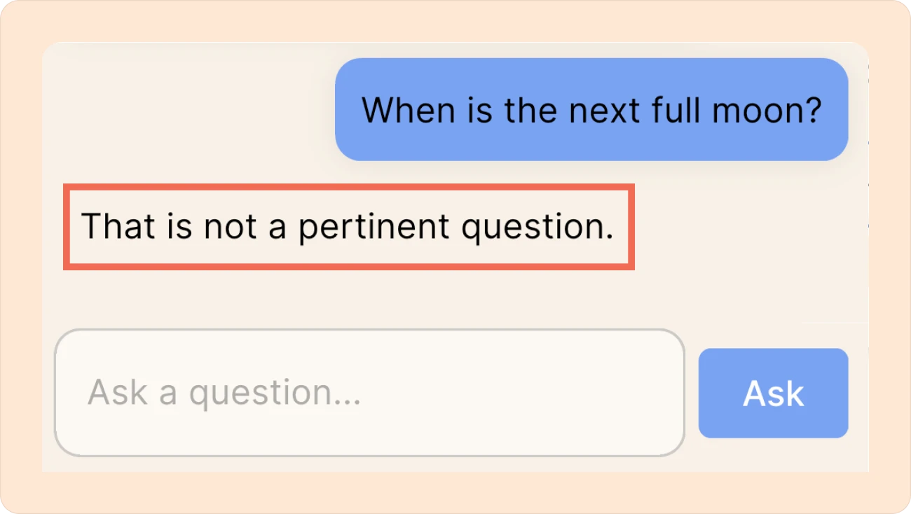 AI not answering questions that wasn't discussed on the recording.