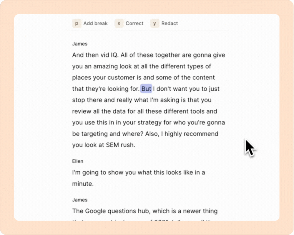 Option to add paragraph breaks on your transcription.
