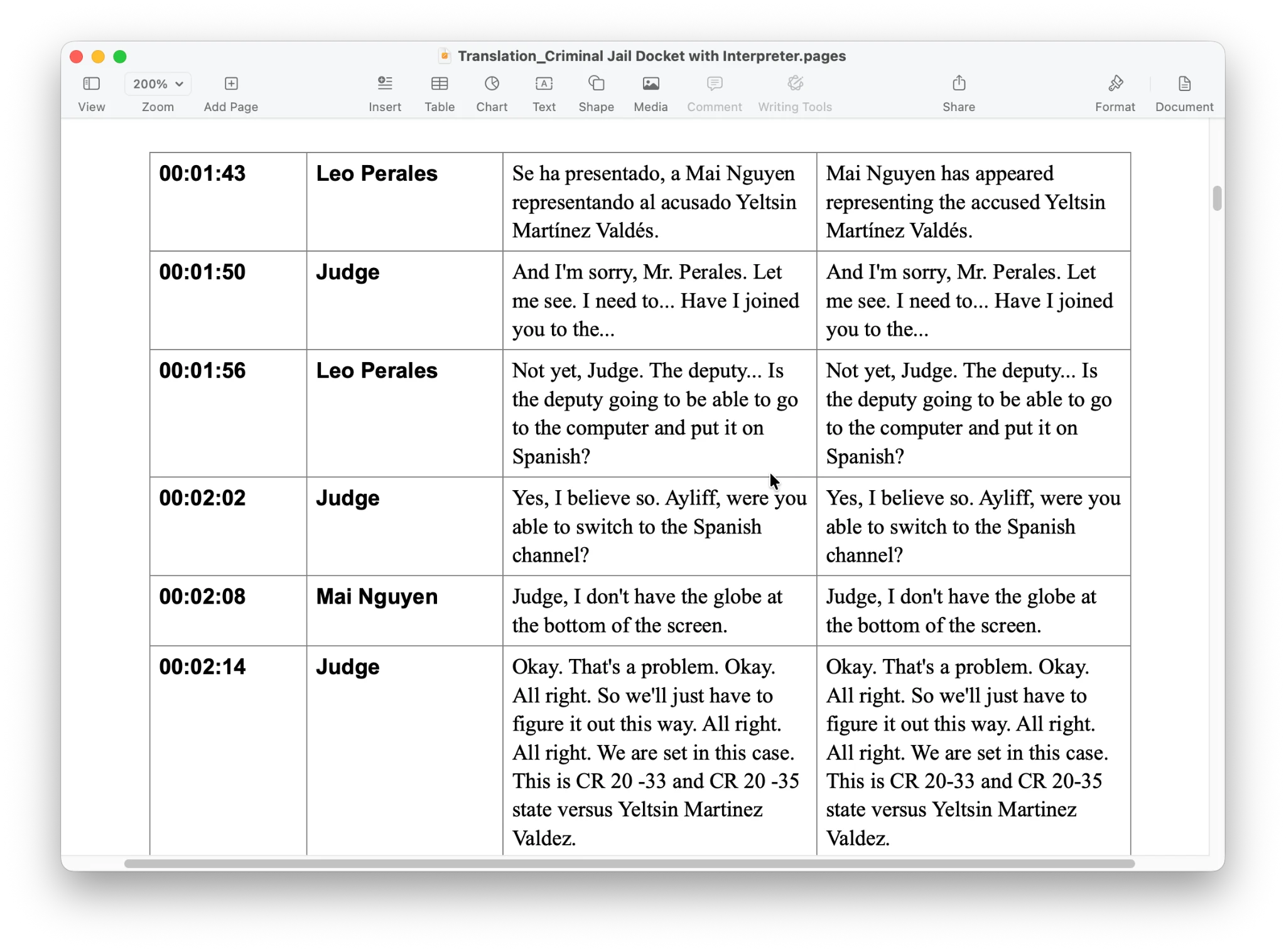Download side-by-side translation (Microsoft Word) option.