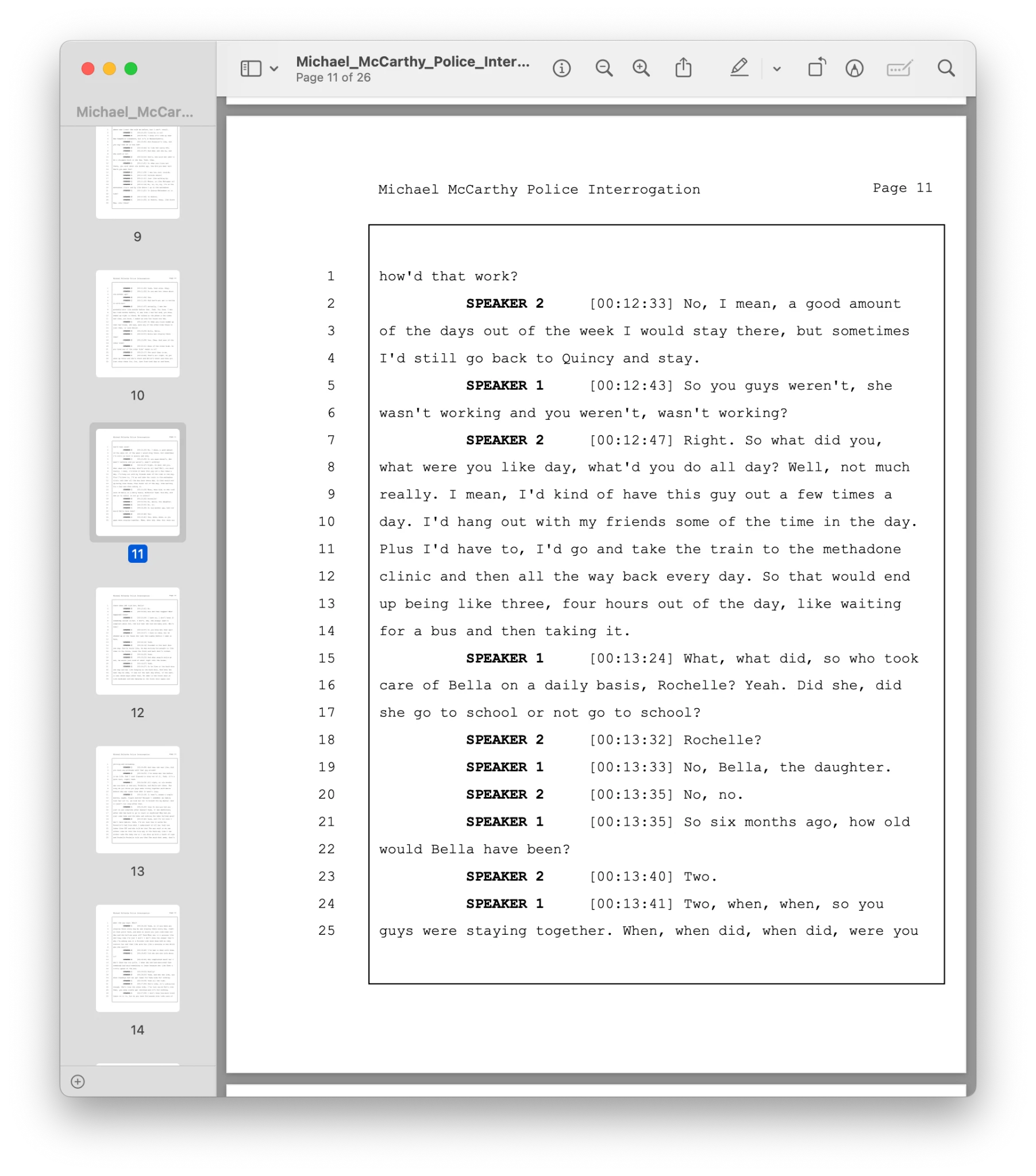 Downloaded transcript in PDF format.
