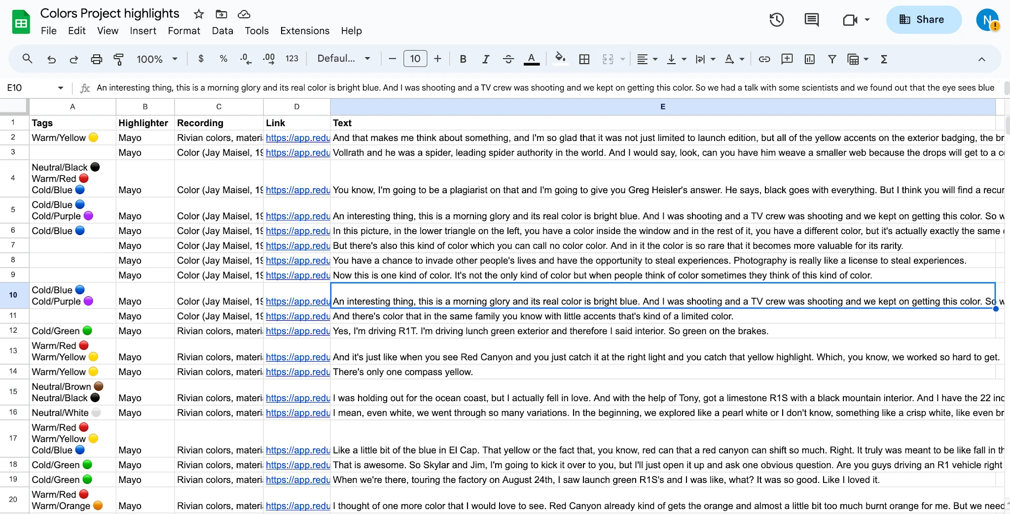 tag export from Zapier to Sheets