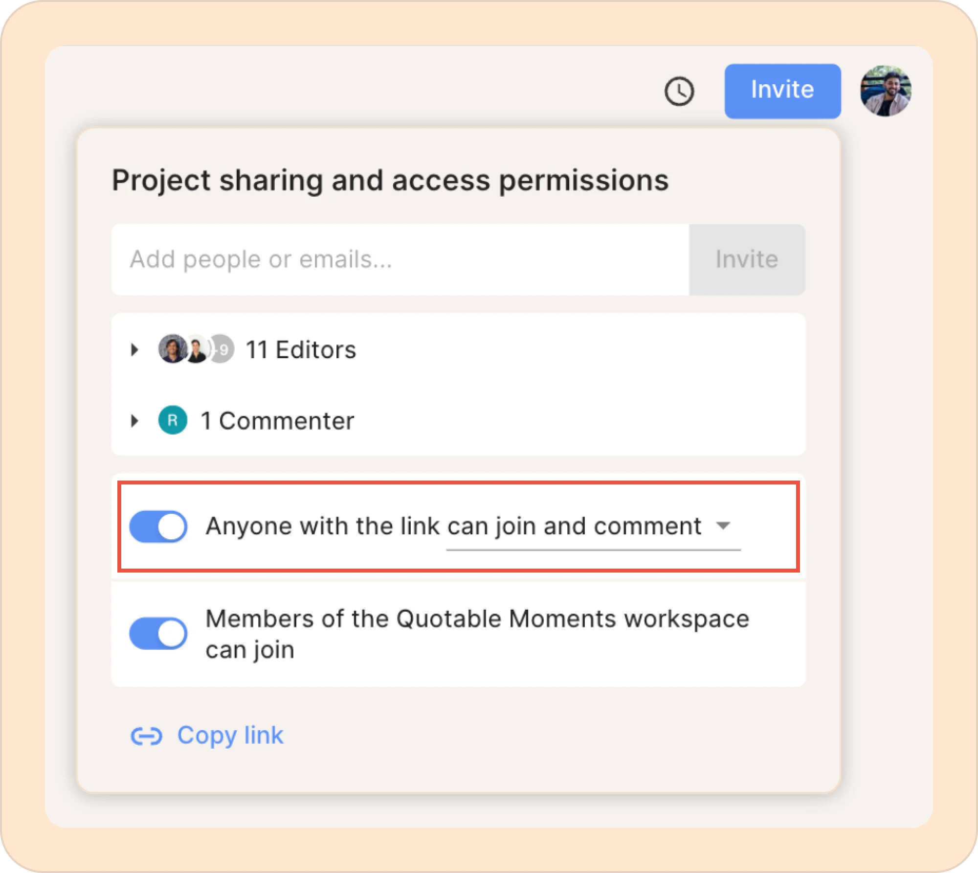 making the existing project accessible to the entire team.