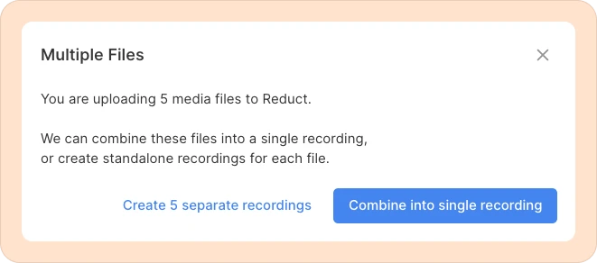 option to combine recordings into one.