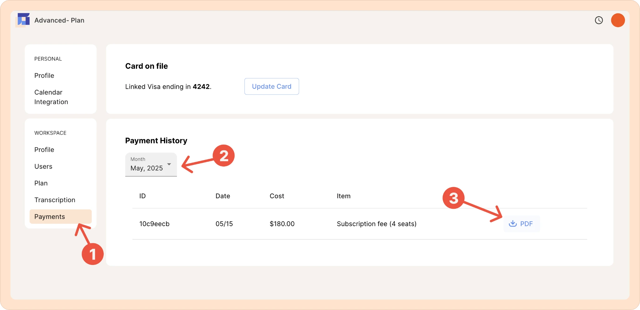 creating itemized bill in Reduct