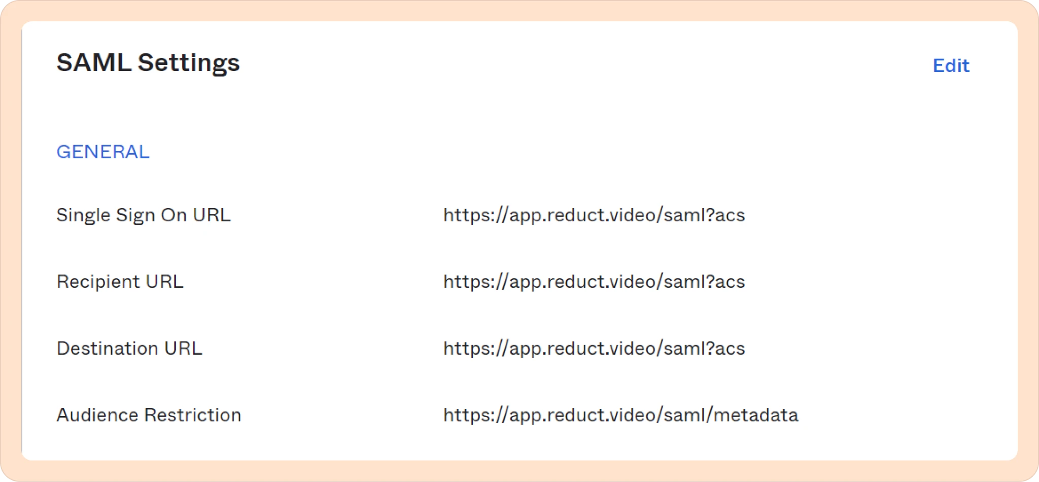 Okta configuration for SSO — Reduct