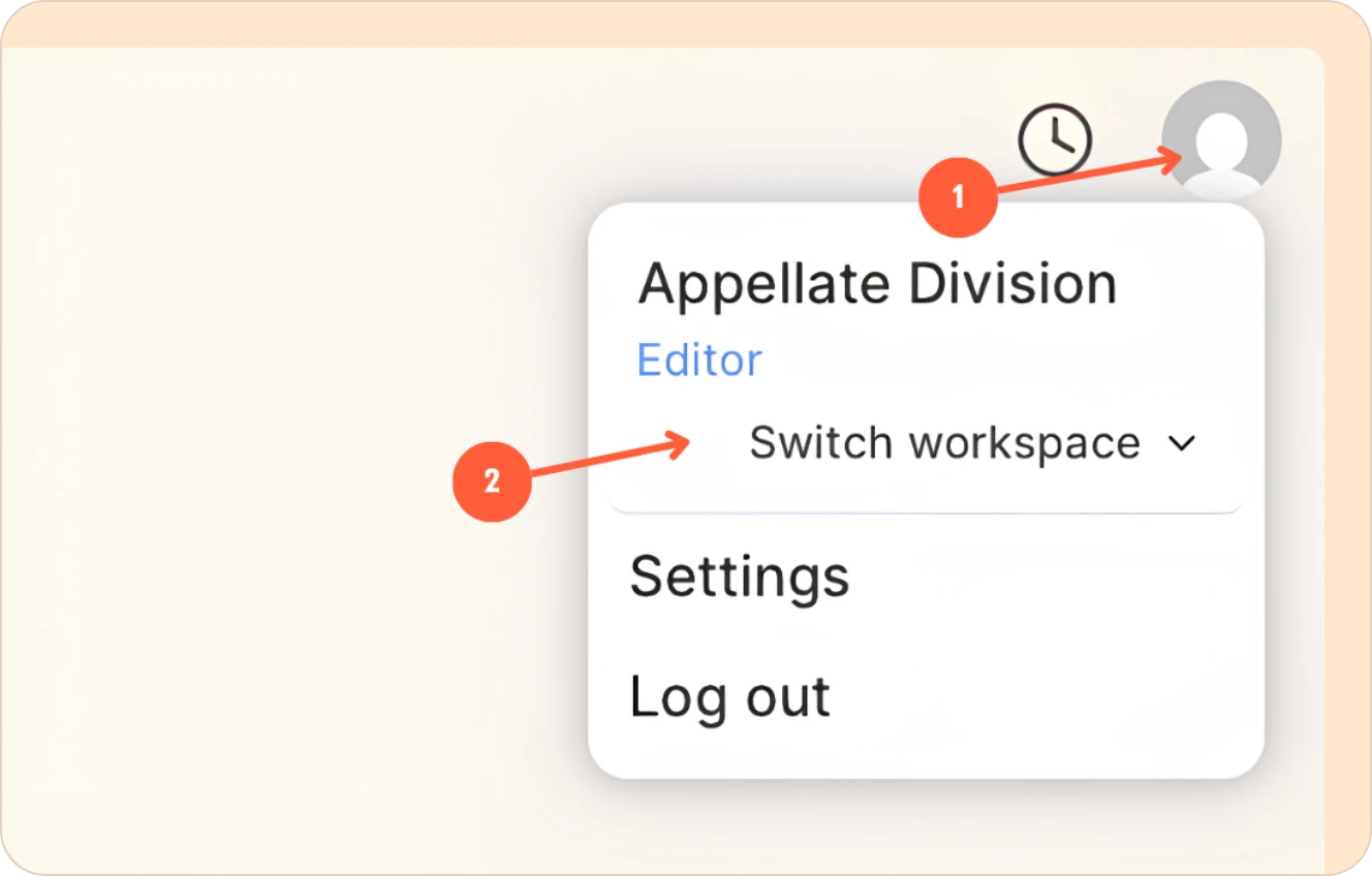 switching the workspace in Reduct
