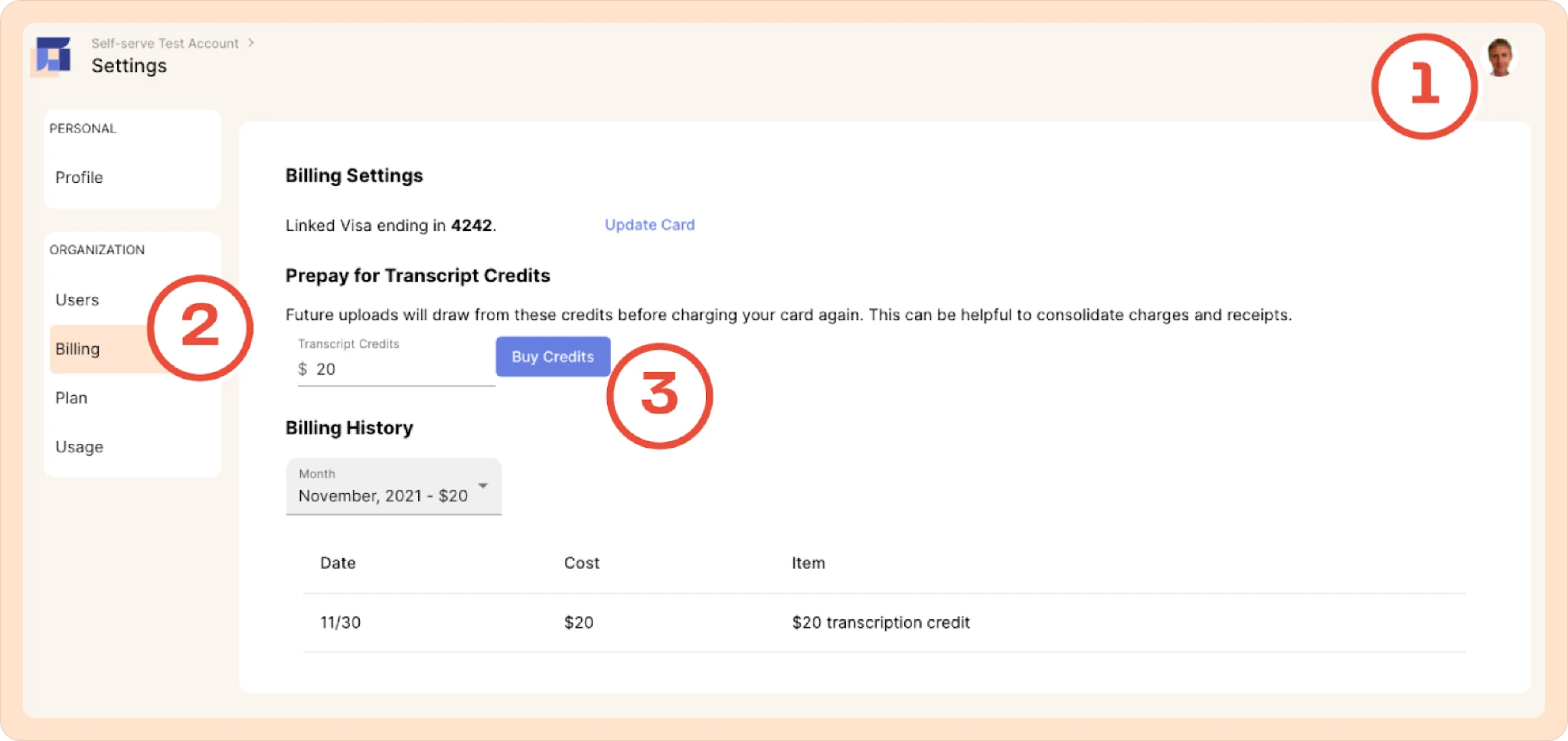 buying transcription credits in Reduct