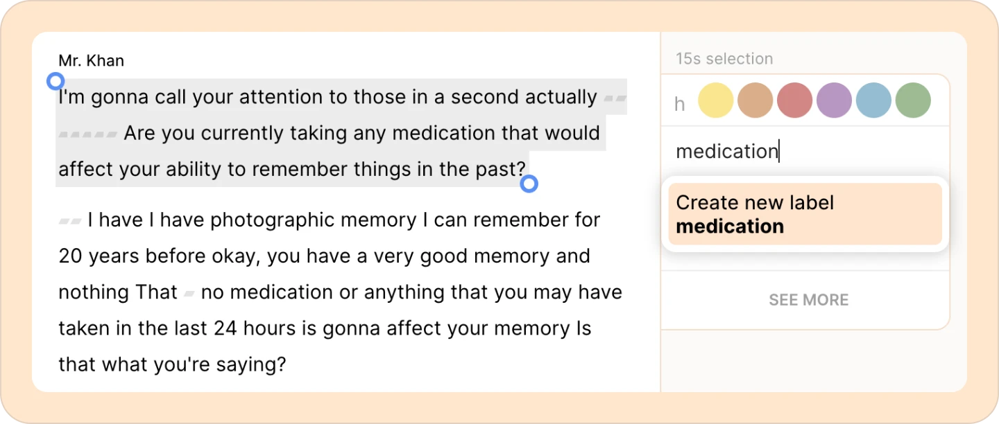 Creating a new label 'medication' in Reduct