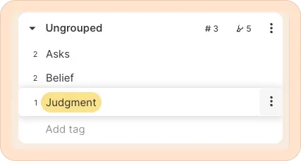 opening tag option from the kebab menu
