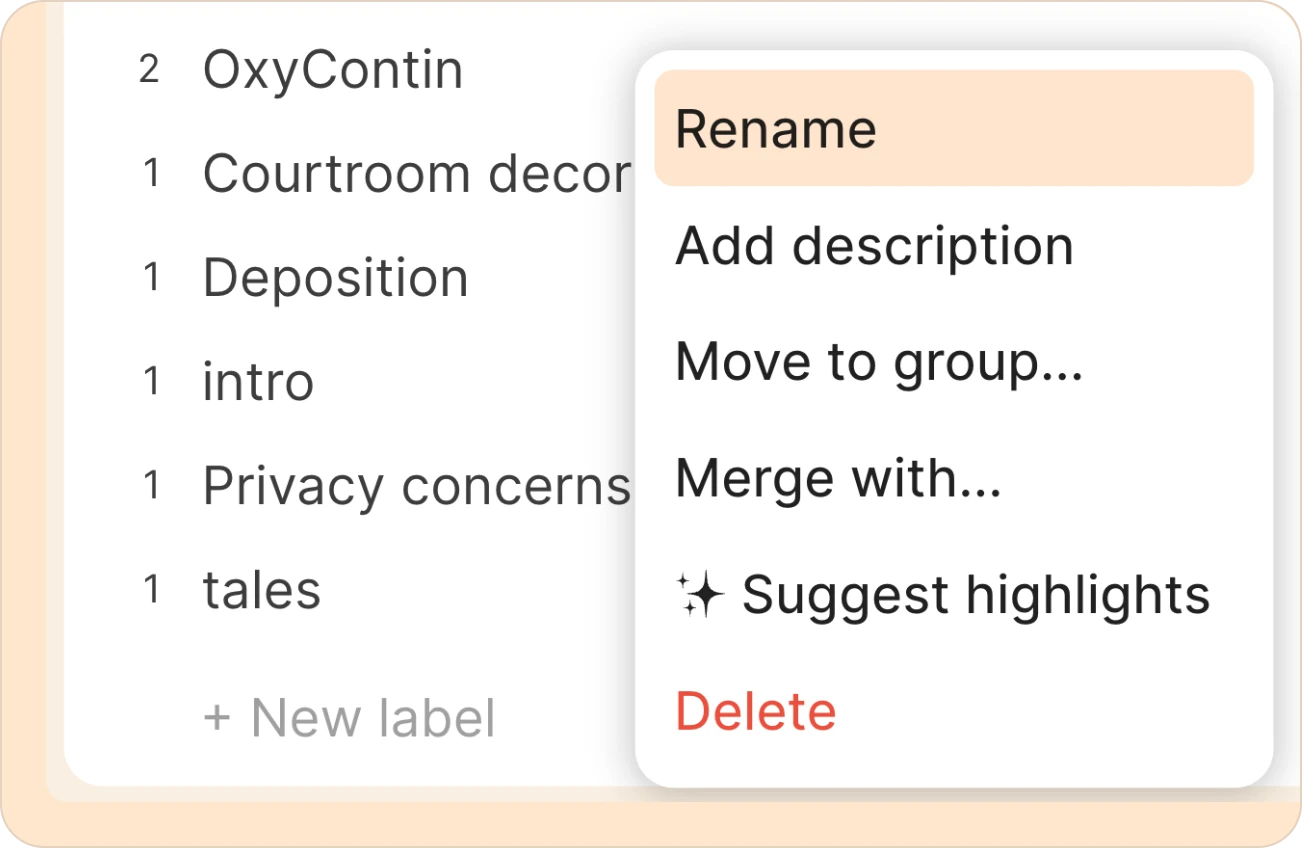 renaming a label in Reduct