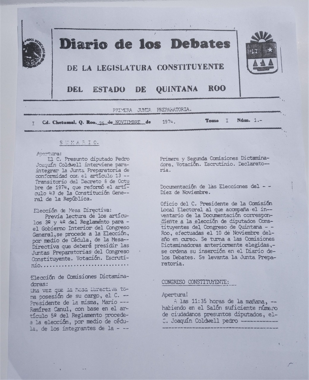 Diario de los Debates No.1