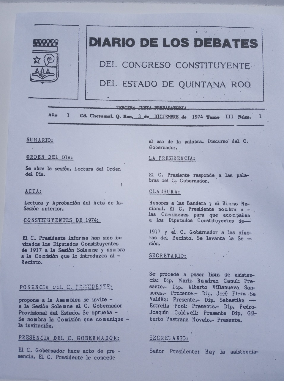 Diario de los Debates No. 1