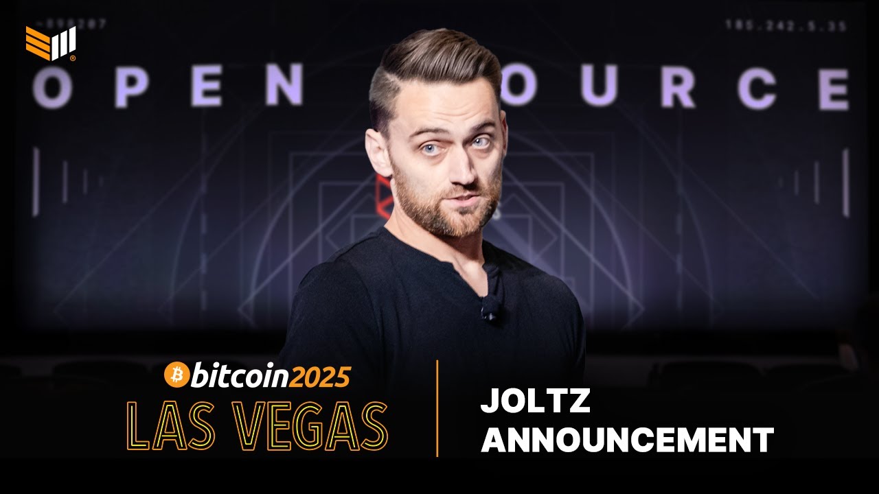 Stephen Dodge presenting Joltz at Bitcoin Conference 2025
