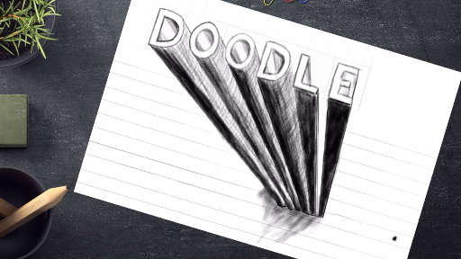 How to Draw Optical illusion of the 3D letter DOODLE - Doodle Pad | Drawing an optical illusion of the 3D letter "DOODLE" can be a fascinating and challenging project. Follow these step-by-step tutorials to create an eye-catching 3D effect