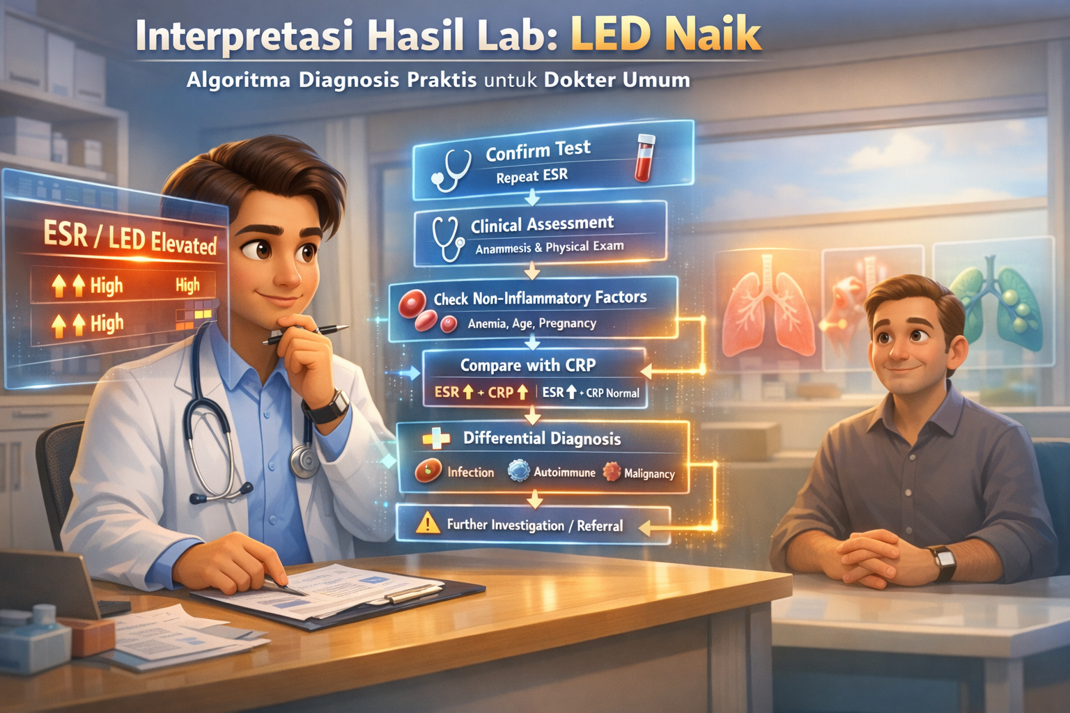 Algoritma Diagnosis Praktis untuk "Interpretasi Hasil Lab" dengan "LED Naik": Panduan bagi Dokter Umum