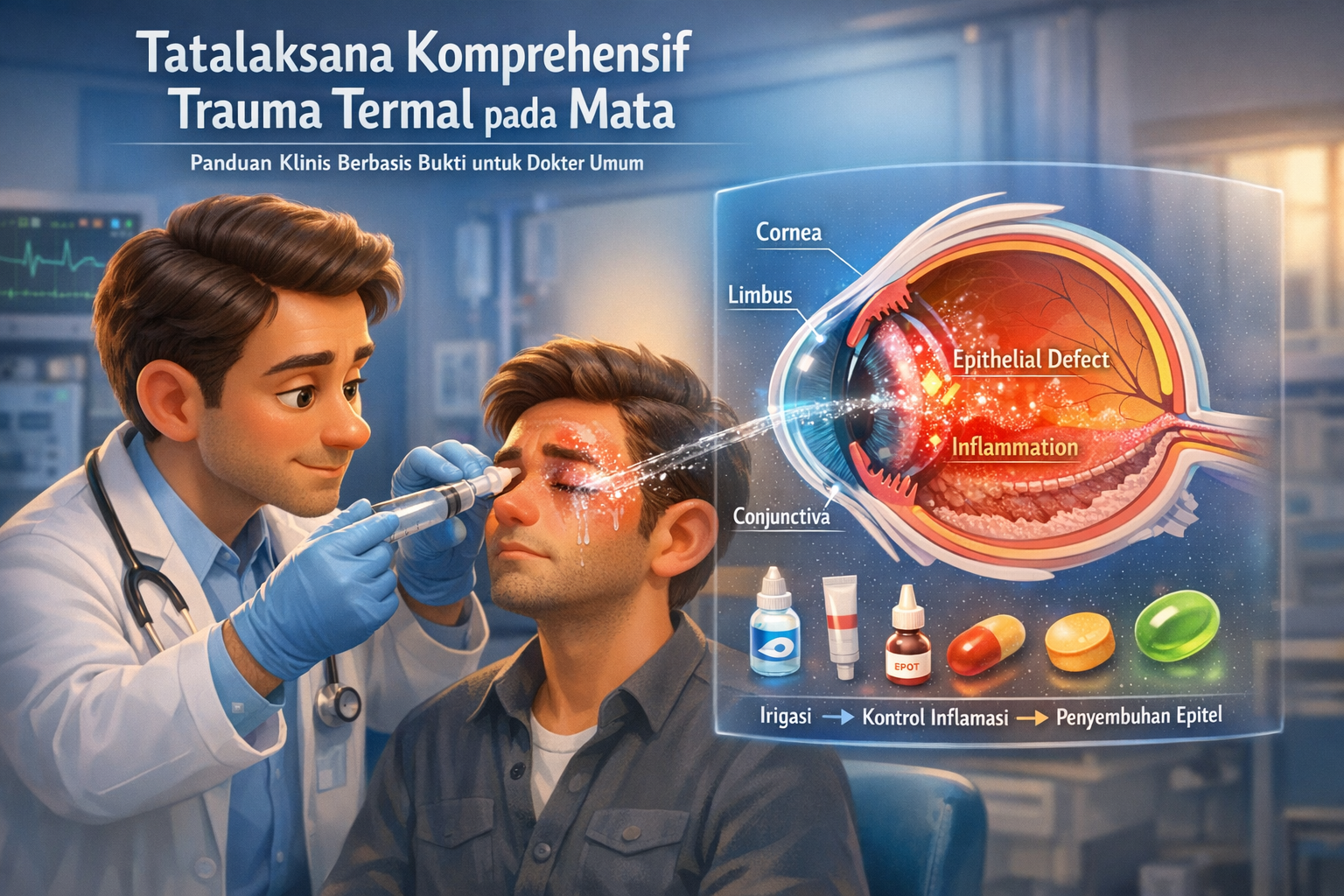 Tatalaksana Komprehensif Trauma Termal pada Mata: Panduan Klinis Berbasis Bukti untuk Dokter Umum