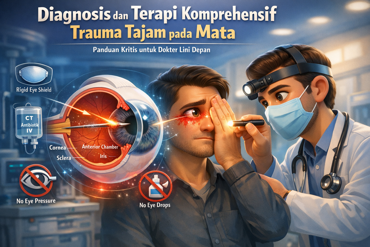Diagnosis dan Terapi Komprehensif Trauma Tajam pada Mata: Panduan Kritis untuk Dokter Lini Depan