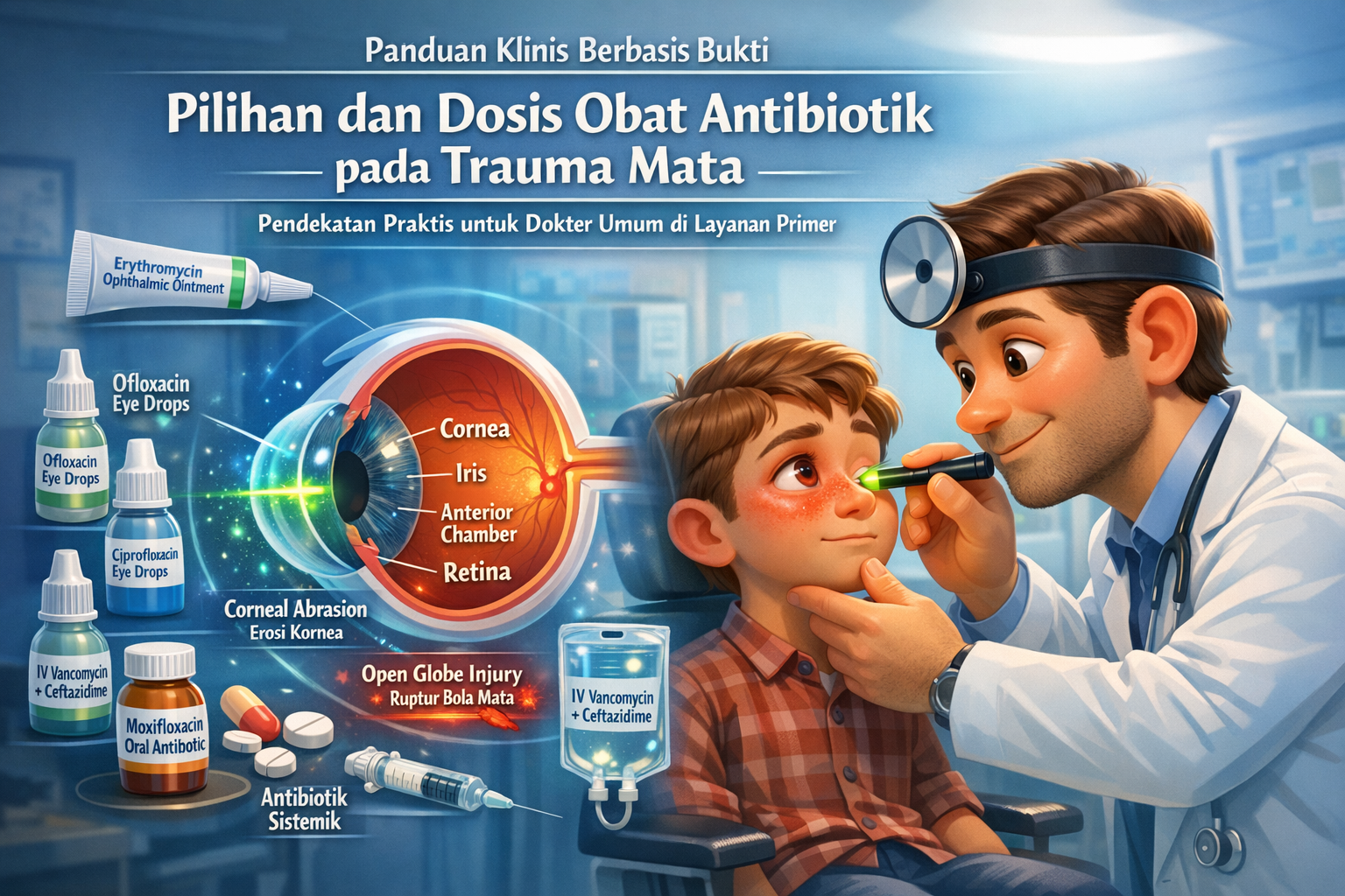 Panduan Klinis Berbasis Bukti: Pilihan dan Dosis Obat Antibiotik pada Trauma Mata