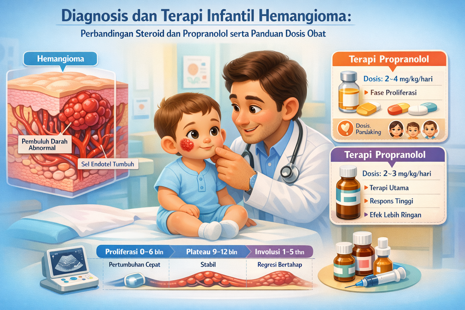 Diagnosis dan Terapi Infantil Hemangioma: Perbandingan Steroid dan Propanolol serta Panduan Dosis Obat