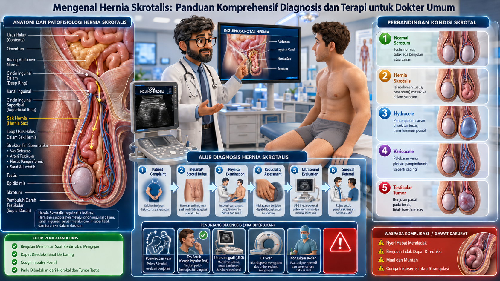 Mengenal Hernia Skrotalis: Panduan Komprehensif Diagnosis dan Terapi untuk Dokter Umum
