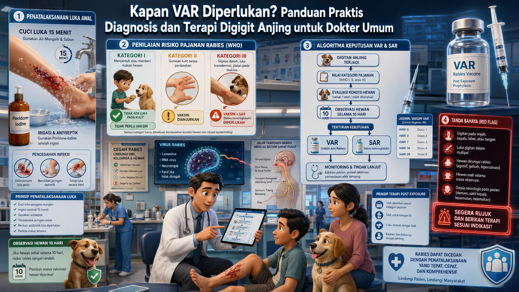 Kapan VAR Diperlukan? Panduan Praktis Diagnosis dan Terapi Digigit Anjing untuk Dokter Umum
