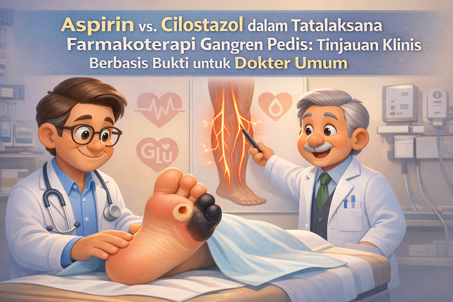 Aspirin vs. Cilostazol dalam Tatalaksana Farmakoterapi Gangren Pedis: Tinjauan Klinis Berbasis Bukti untuk Dokter Umum