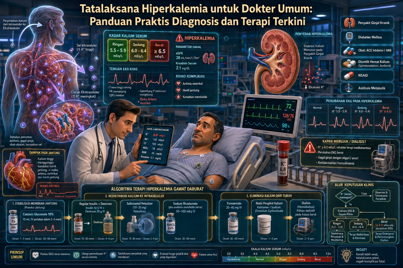 Tatalaksana Hiperkalemia untuk Dokter Umum: Panduan Praktis Diagnosis dan Terapi Terkini