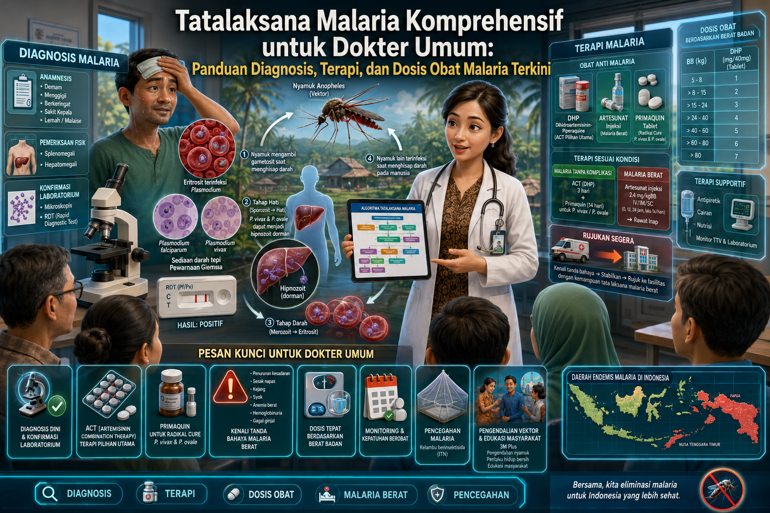 Tatalaksana Malaria Komprehensif untuk Dokter Umum: Panduan Diagnosis, Terapi, dan Dosis Obat Malaria Terkini