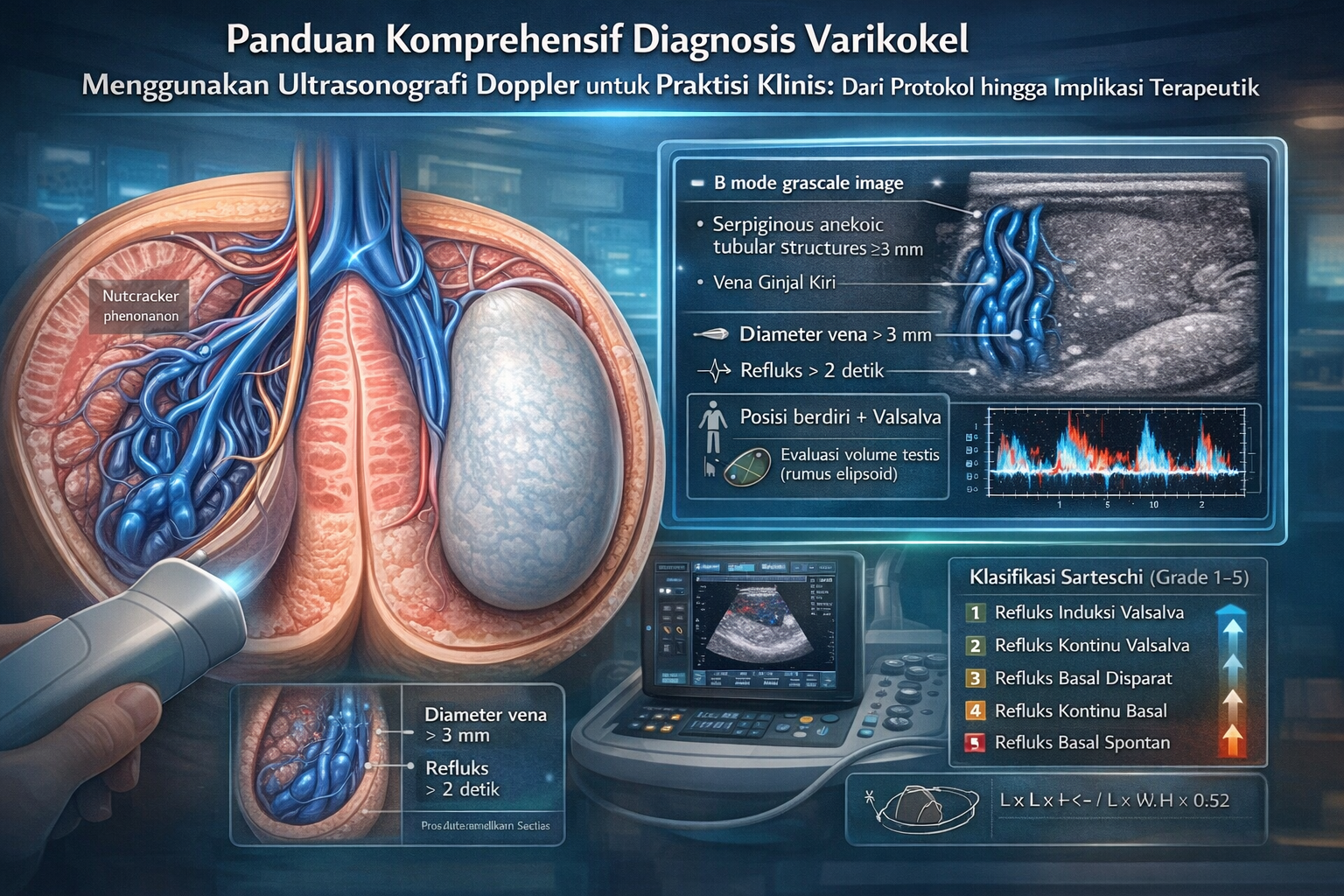 Panduan Komprehensif Diagnosis Varikokel Menggunakan Ultrasonografi Doppler untuk Praktisi Klinis: Dari Protokol hingga Implikasi Terapeutik