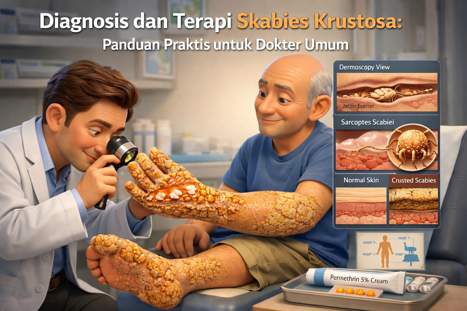 Diagnosis dan Terapi Skabies Krustosa: Panduan Praktis untuk Dokter Umum