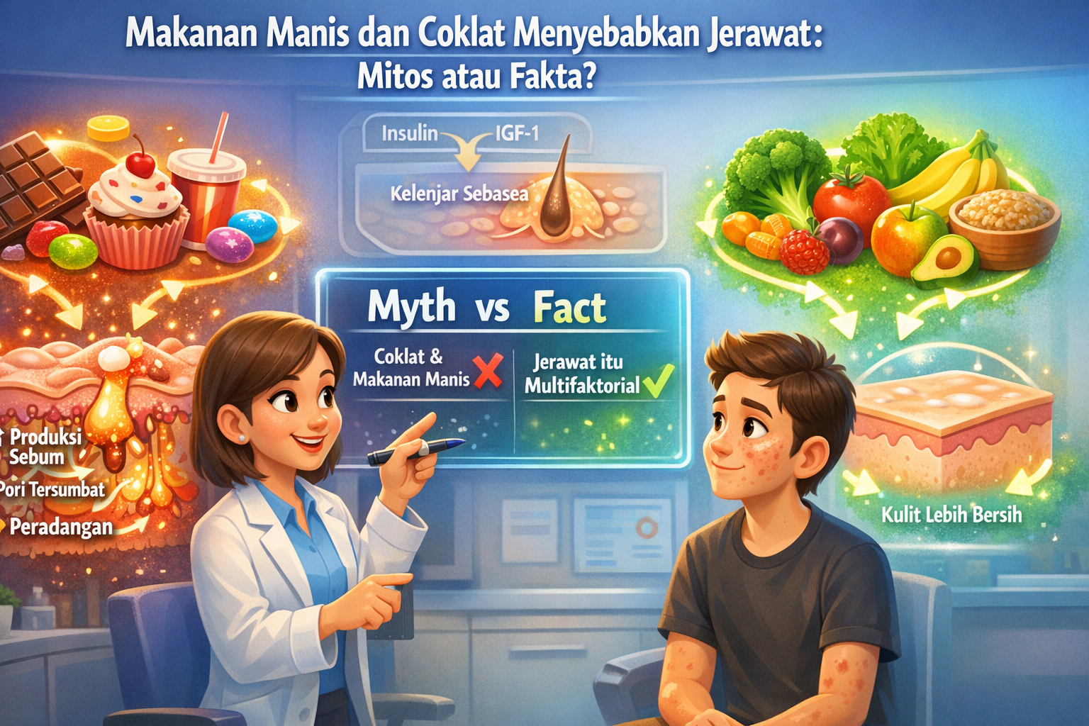 Makanan Manis dan Coklat Menyebabkan Jerawat: Mitos atau Fakta?