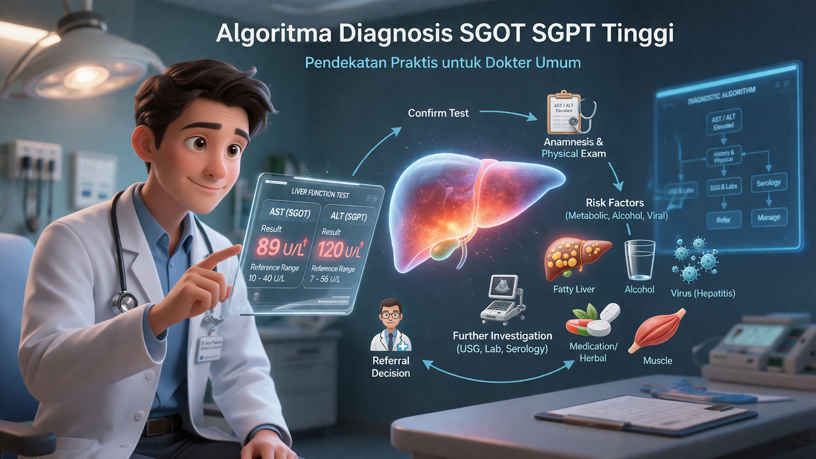 Algoritma Diagnosis Praktis Peningkatan SGOT SGPT (ALT AST Tinggi): Panduan untuk Dokter Umum