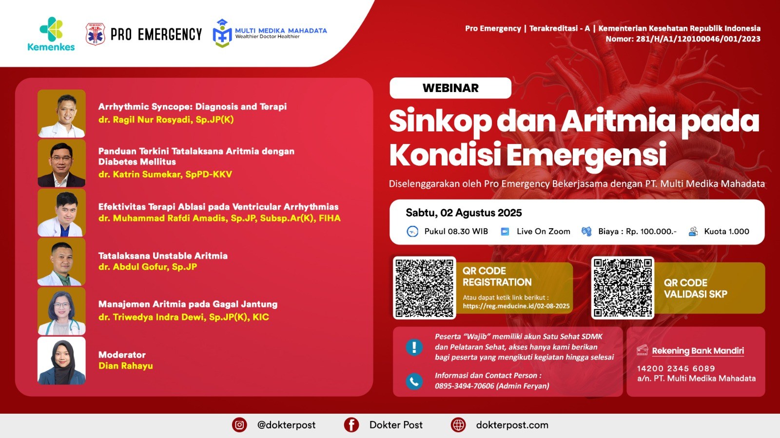 Webinar SKP Kemenkes: Sinkop dan Aritmia pada Kondisi Emergensi: Panduan Klinis Terbaru untuk Praktisi thumbnail
